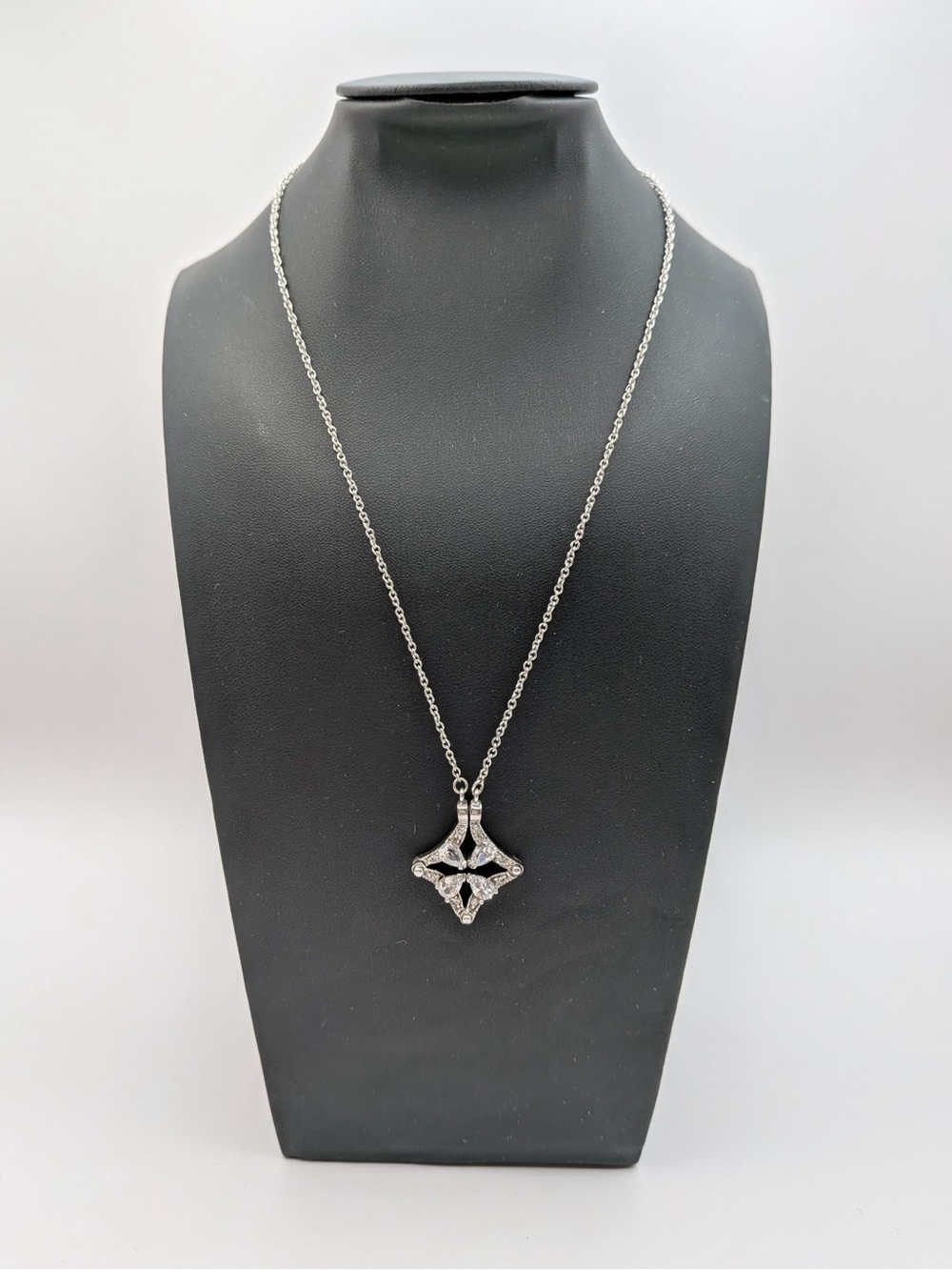 925 Sterling Silver Convertible Transforming Pendant Necklace 18" Two-Way Style